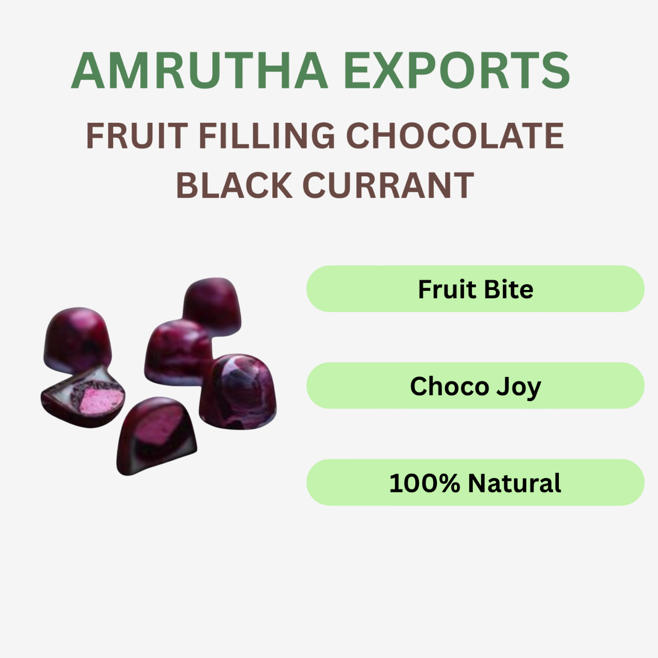 Amrutha Exports Fruit Filling Chocolate Black Currant