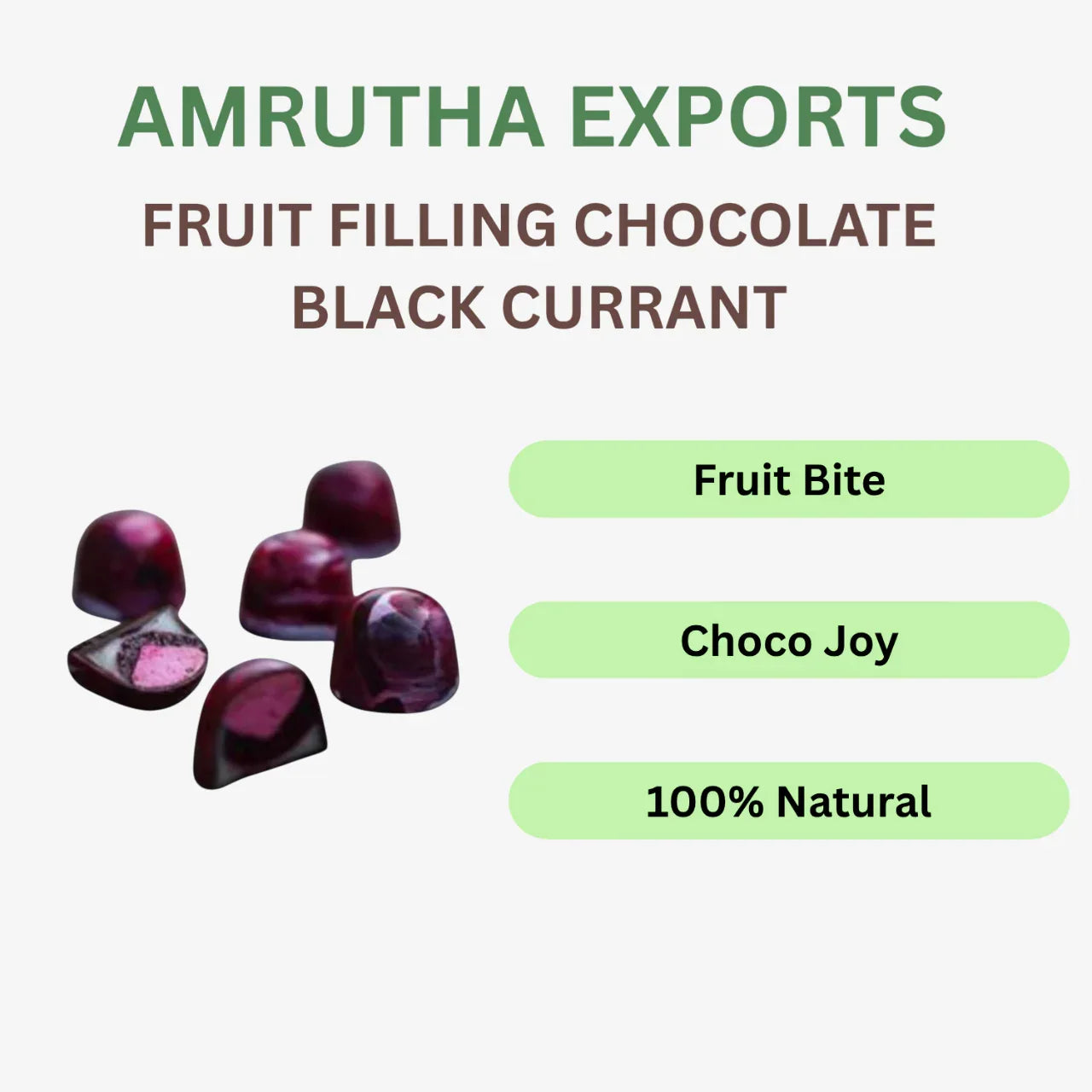 Amrutha Exports Fruit Filling Chocolate Black Currant - Orgoshops