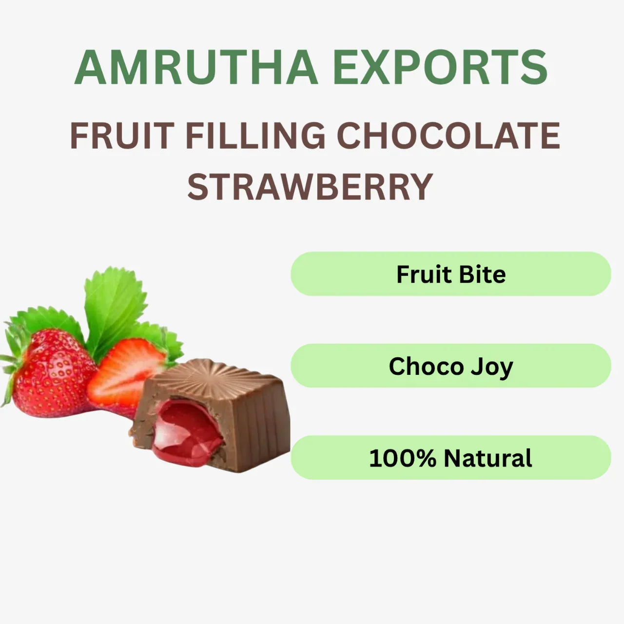 Amrutha Exports Fruit Filling Chocolate Strawberry - Orgoshops