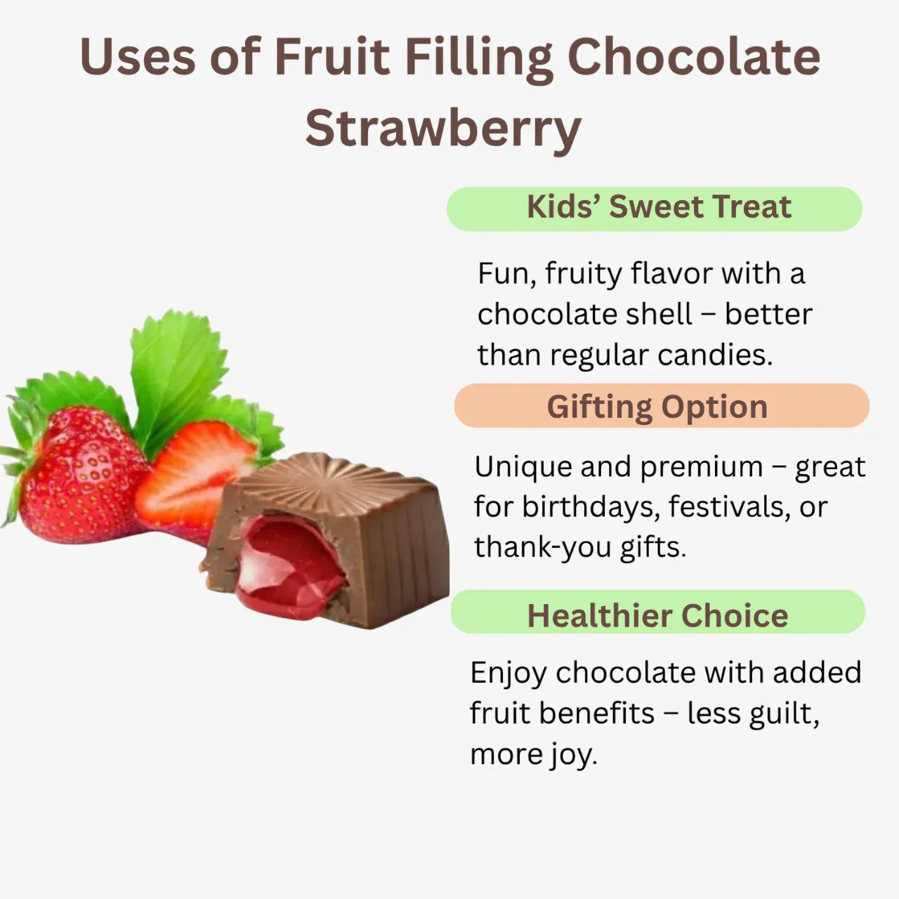Amrutha Exports Fruit Filling Chocolate Strawberry - Orgoshops