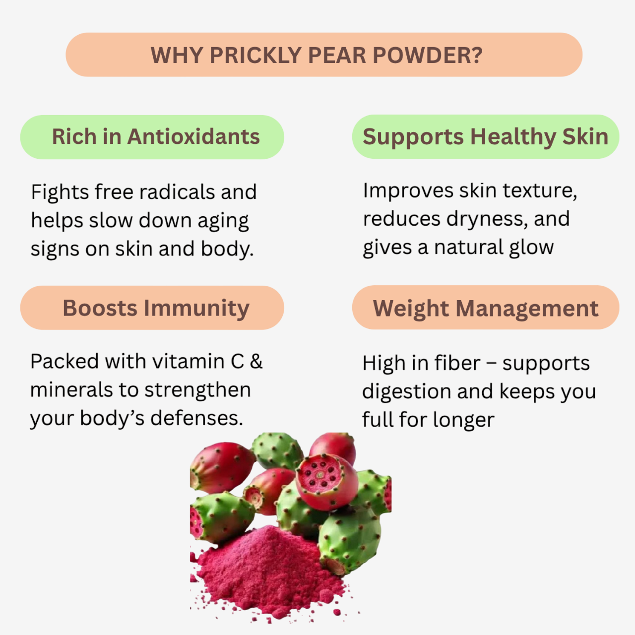 நிசார்க் ஆர்கானிக் ஃபார்ம் முட்கள் நிறைந்த பேரிக்காய் தூள்