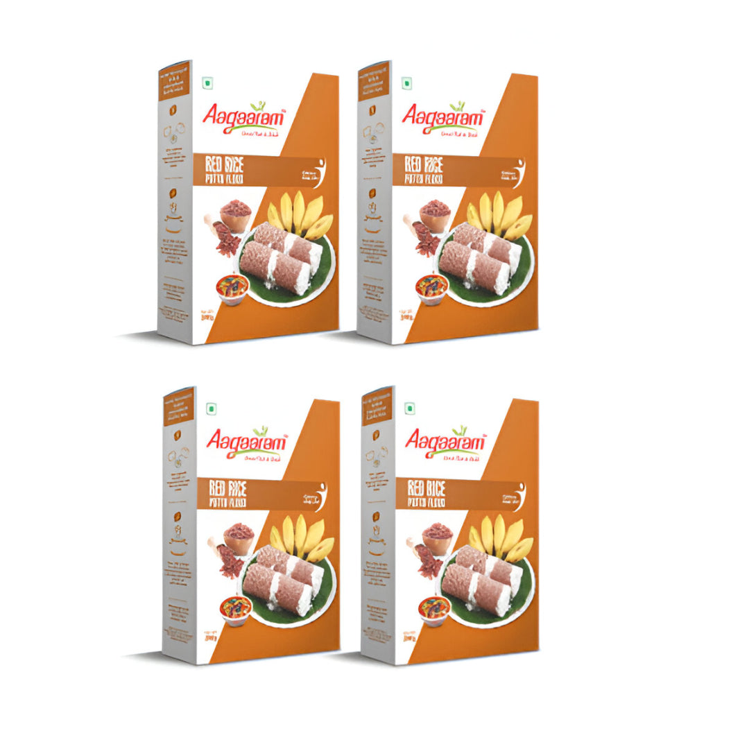 Aagaaram Red Rice Puttu Flour - 200g ( Pack of 4 )