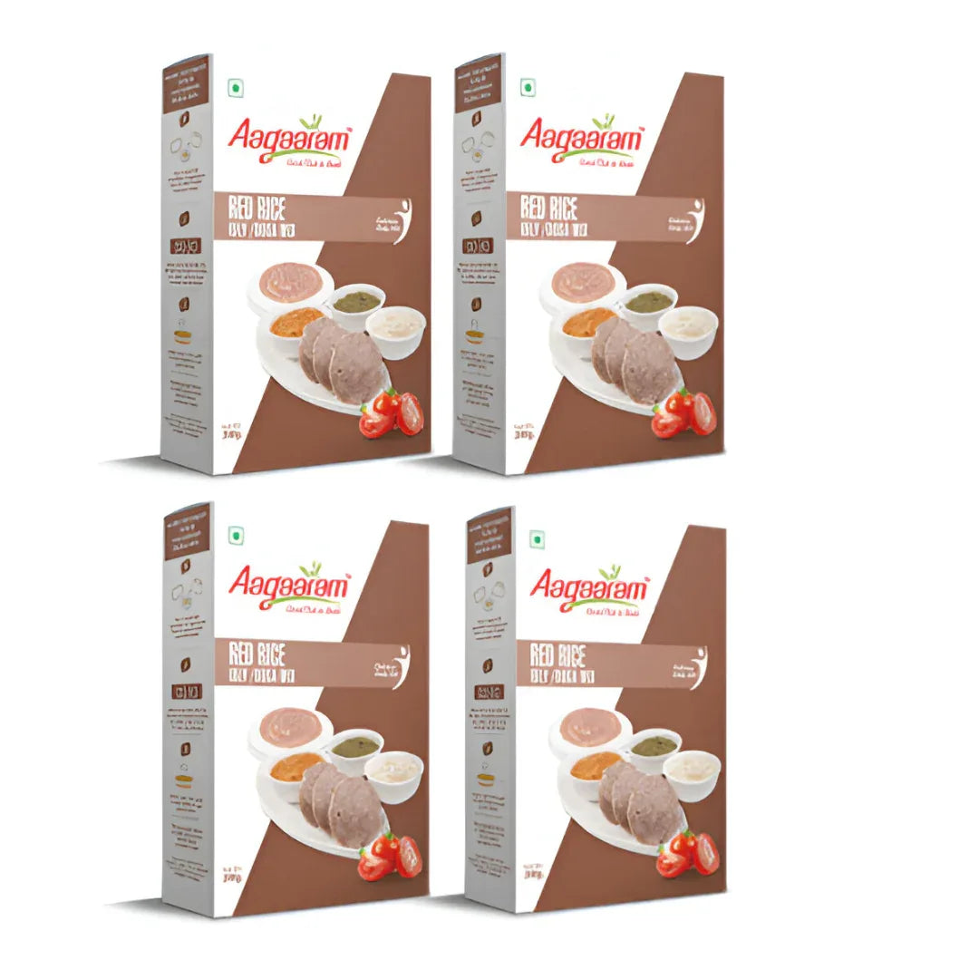 Aagaaram Red Rice Idly / Dosa Mix - 200g ( Pack of 4 ) - Orgoshops