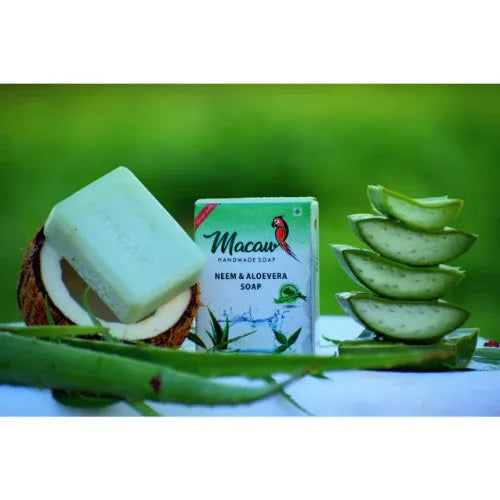 Macaw Herbal Charcoal and Neem and Aloe vera Soap - 200g (Pack of 2) - Orgoshops