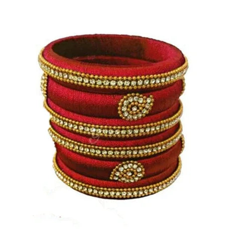 Red Silk Thread Necklace Set - Orgoshops