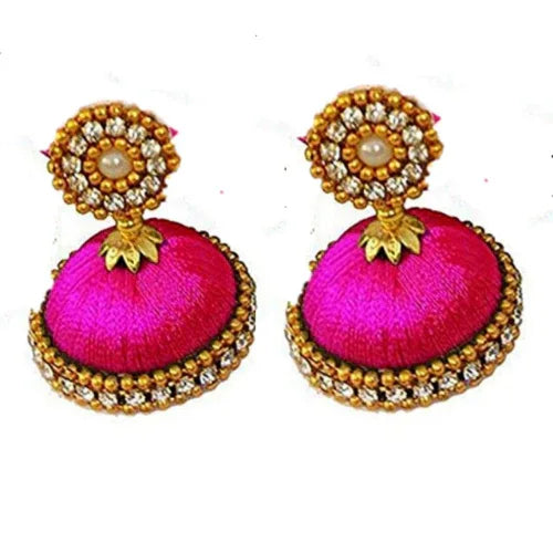 Pink Silk Thread Necklace Set - Orgoshops