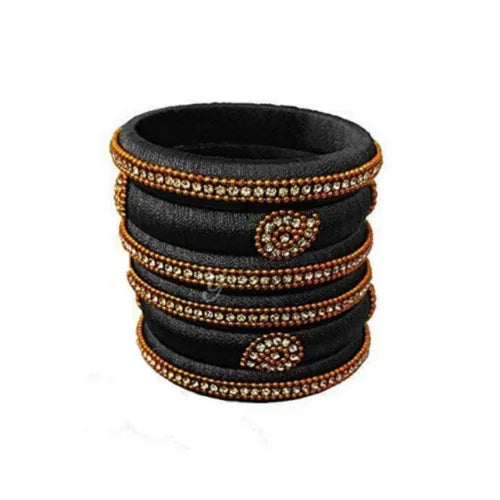 Black Silk Thread Necklace Set - Orgoshops