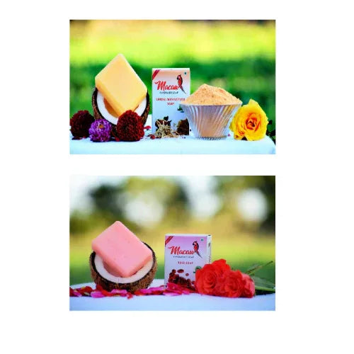 Macaw Herbal Sandal and Rose Soap - 200g (Pack of 2) - Orgoshops