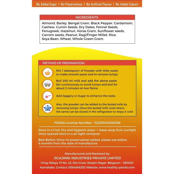 Healthy Panda : Multigrain Dry Fruit Malt - Orgoshops