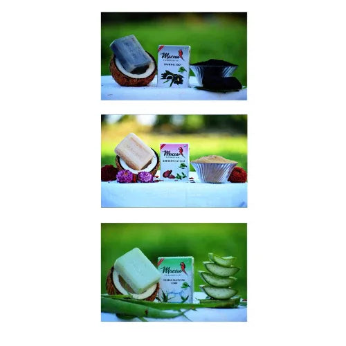 Macaw Herbal Charcoaland Bentonite and Neem and Aloevera Soap - 300g (Pack of 3) - Orgoshops