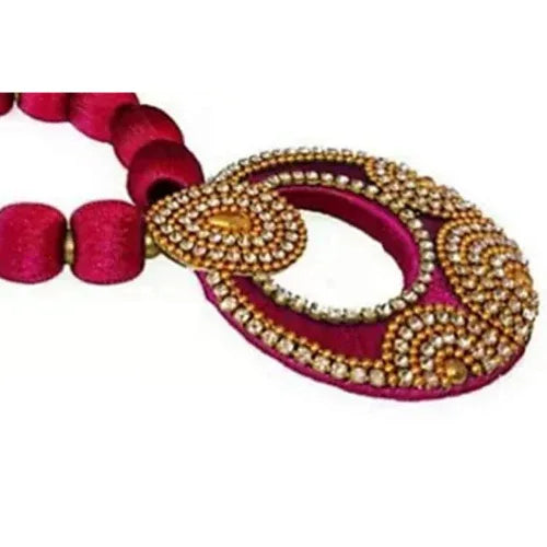 Red Silk Thread Necklace Set - Orgoshops