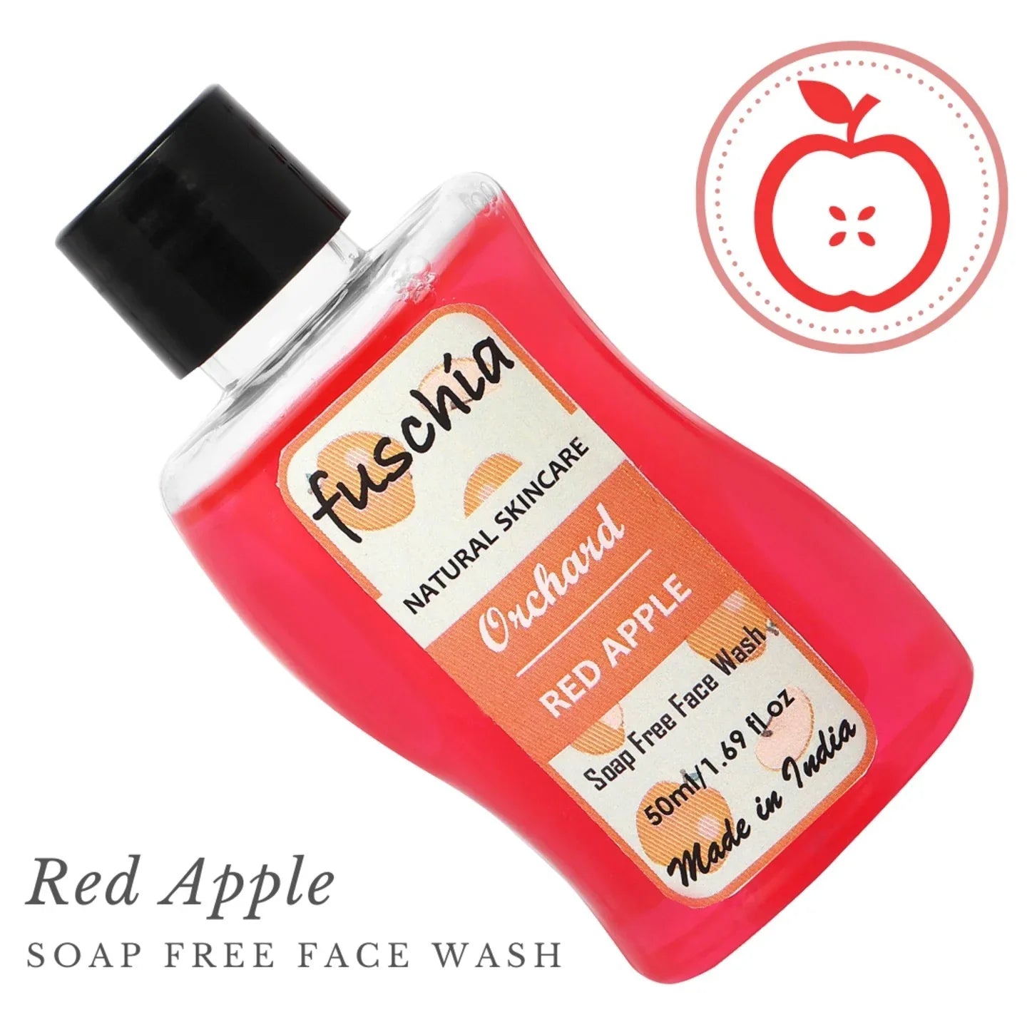 Fuschia Orchard Red Apple Soap Free Face Wash - 50ml - Orgoshops