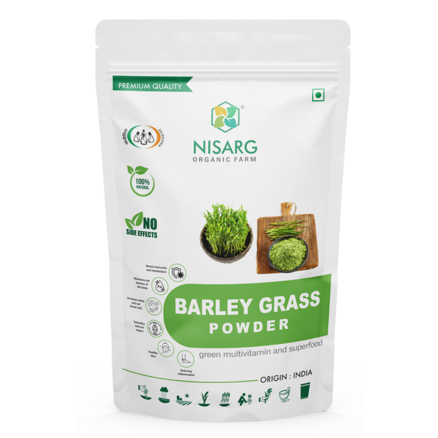 NIsarg Organic Farm Barleygrass Powder