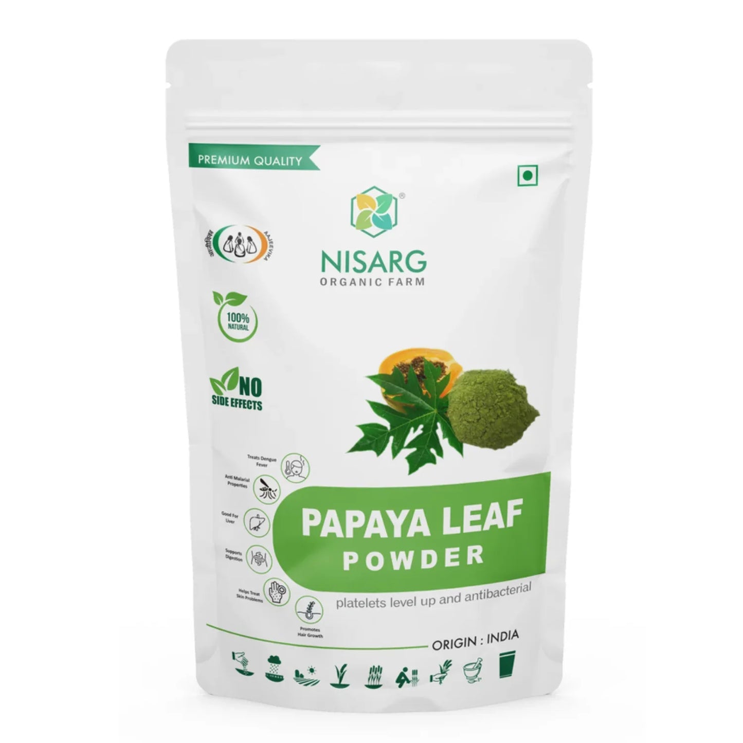 Nisag Organic Farm Papaya Leaf Powder - Orgoshops