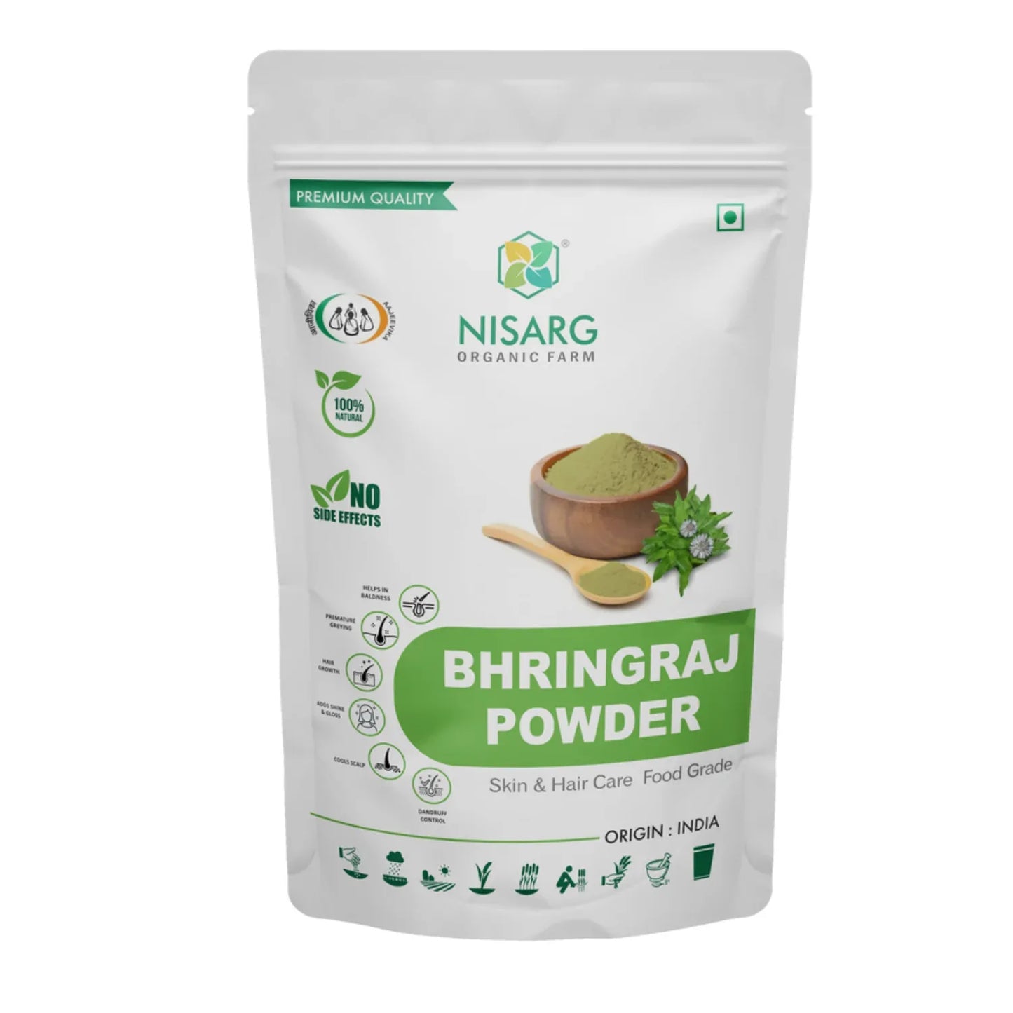 Nisarg Organic Farm Bhringraj Leaf Powder - Orgoshops
