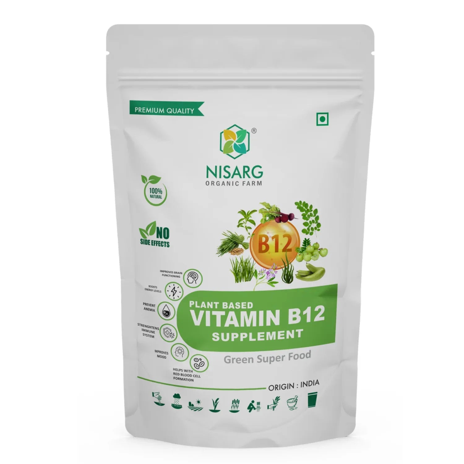 Nisarg Organic Farm Vitamin B12 Supplements Powder - Orgoshops