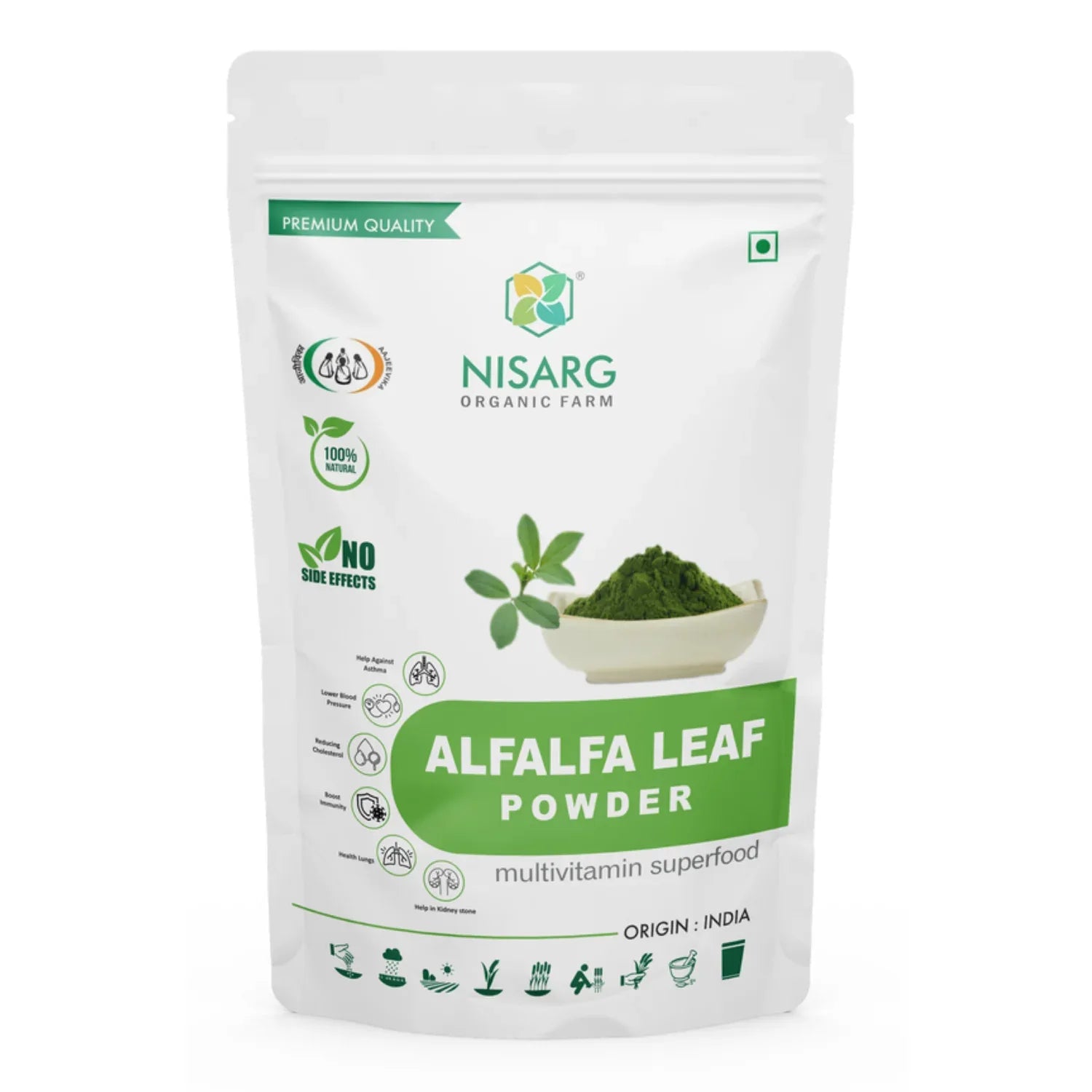 Nisarg Organic Farm Alfalfa Leaf Powder - Orgoshops