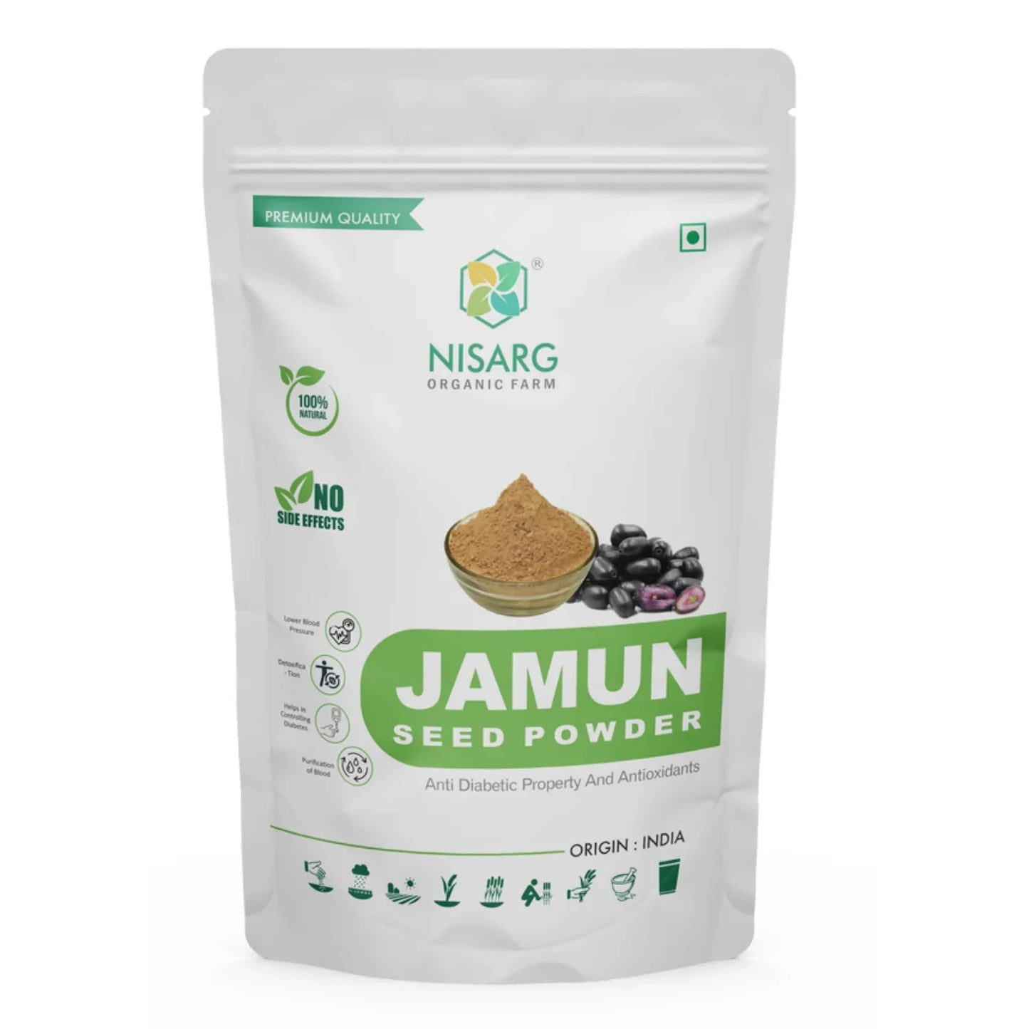 Nisarg Organic Farm Jamun Seeds Powder - Orgoshops