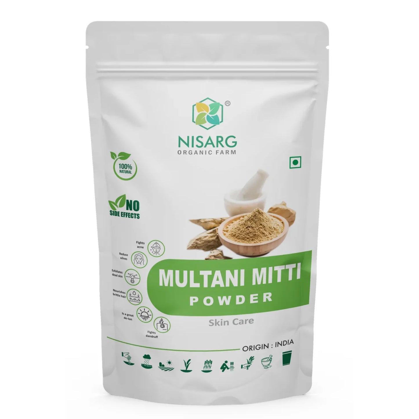 Nisarg Organic Farm Multani Mitti Powder - Orgoshops