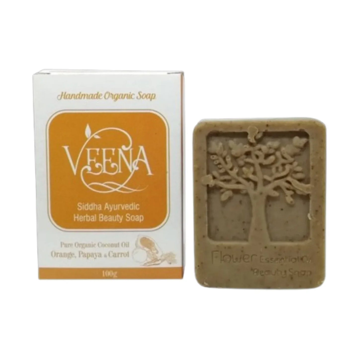 Veena Papayya & Orange Natural Essential Oil Soap - 100g ( Pack of 3 ) - Orgoshops