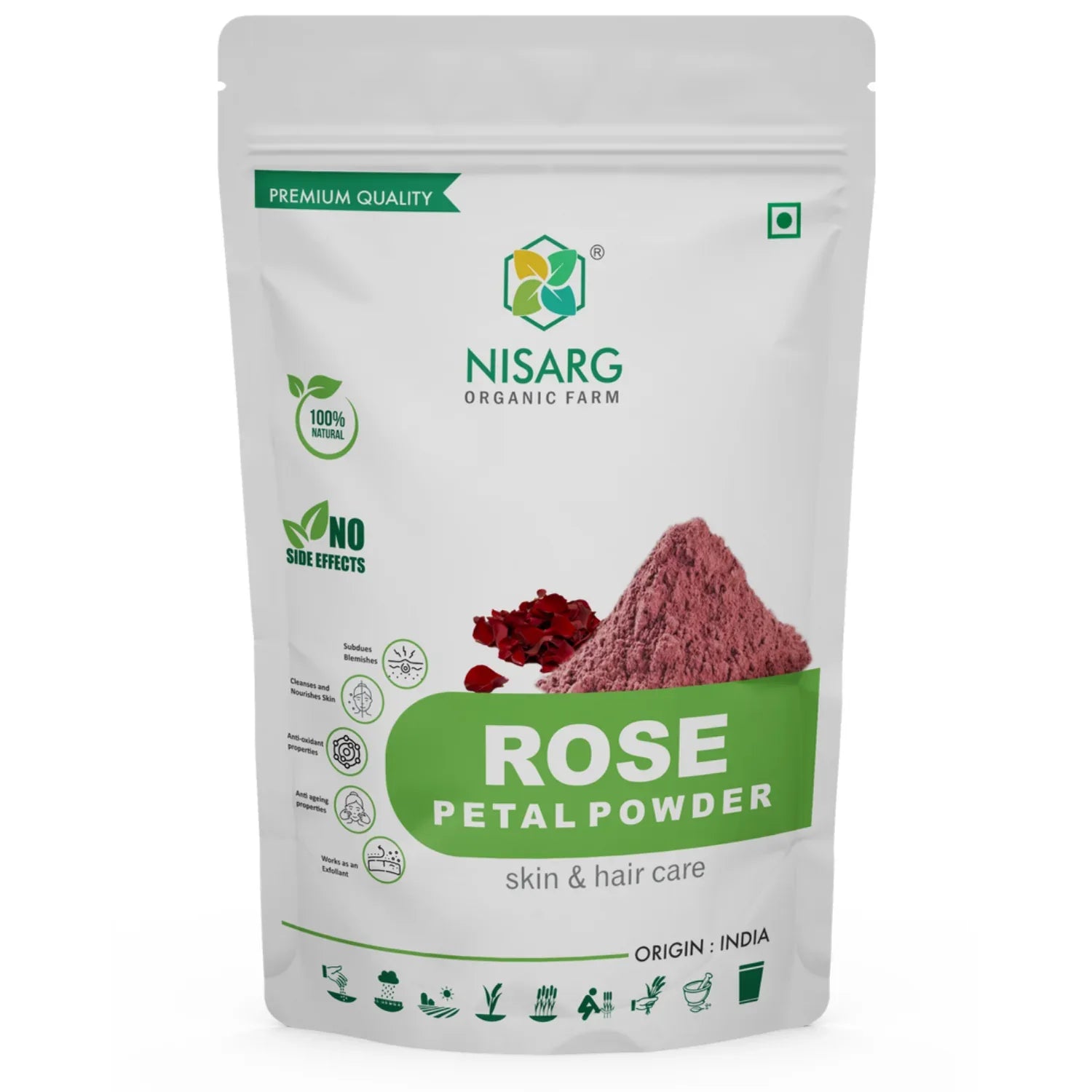 Nisarg Organic Farm Red Rose Petlas Powder - Orgoshops