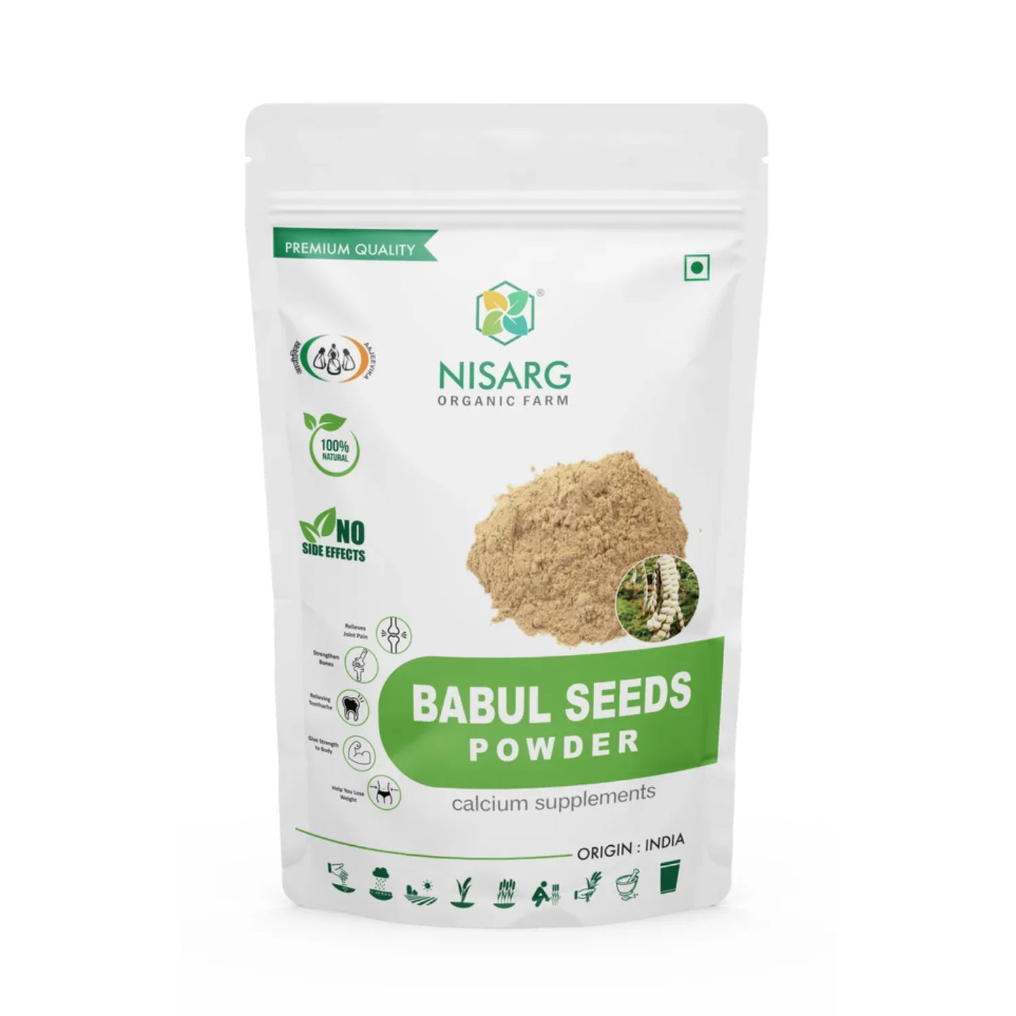 Nisarg Organic Farm Babul Phali Powder - Orgoshops