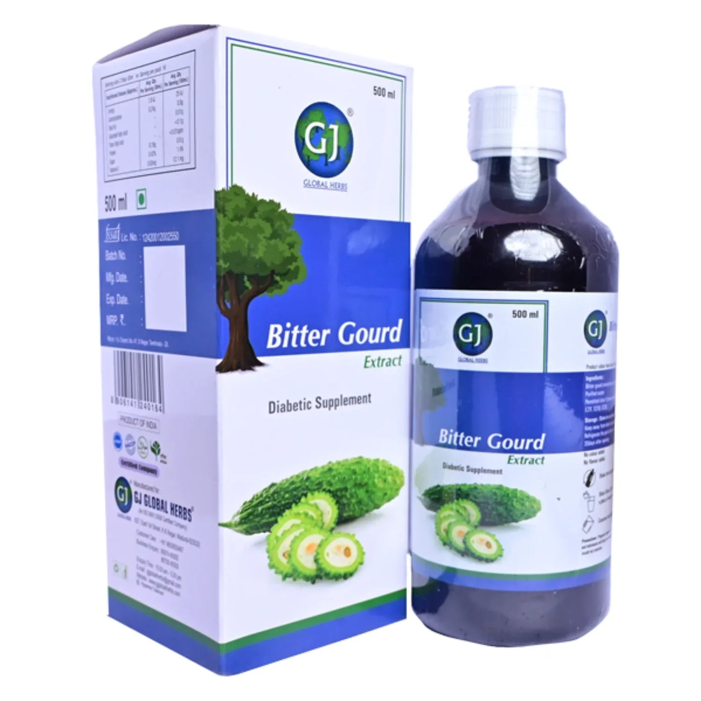 GJ Global Herbs Bitter Gourd Extract Juice - 500 ml - Orgoshops