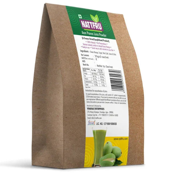 Nattfru : Nattfru Aam Panna Instant Drink Powder | Drink Anytime - Only 100% Fruit - Orgoshops