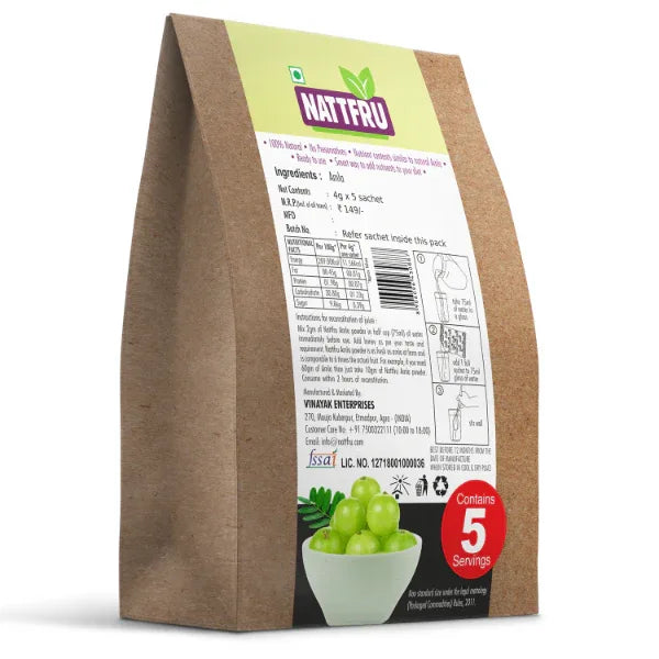 Nattfru : Amla Juice Powder | Healthy Heart & Hair Only 100% Fruit - Orgoshops