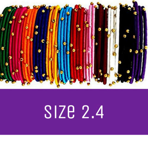 Silk Thread Bangles Multicolor 2.4 (Pack of 48pcs)