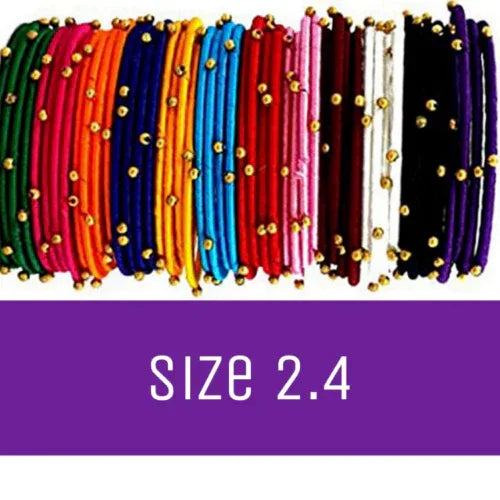 Silk Thread Bangles Multicolor 2.4 (Pack of 48pcs) - Orgoshops