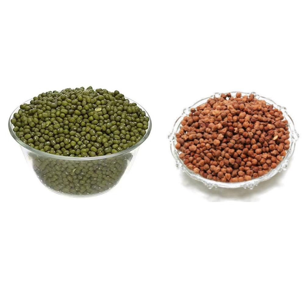 Sangat Green Moong Dal With Chick Peas Each - 1 kg (Pack of 2)
