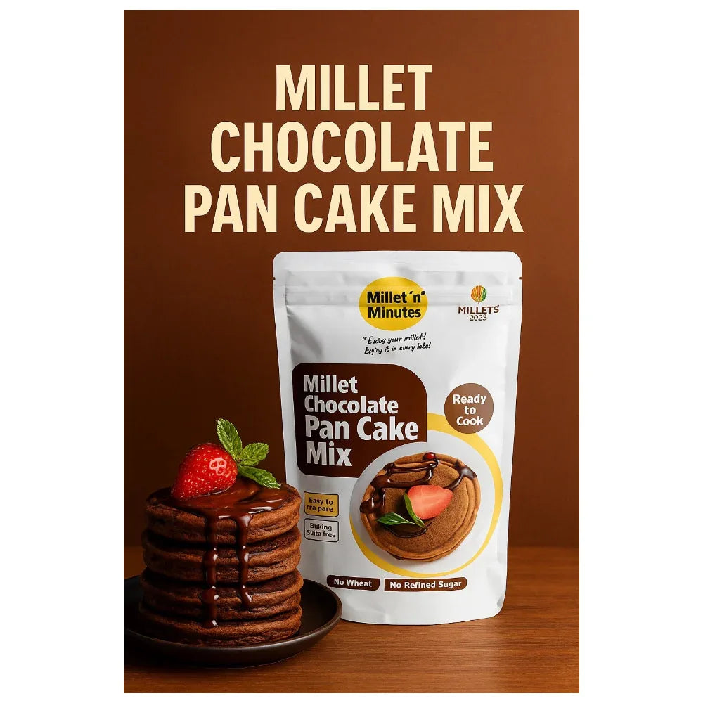 Millet 'n' Minutes Millet Chocolate Pancake Mix - 350 g - Orgoshops