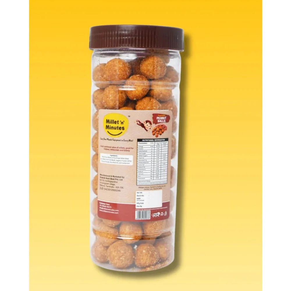 Millet 'n' Minutes Finger Millet Peanut Balls - 80 g (Pack of 2) - Orgoshops