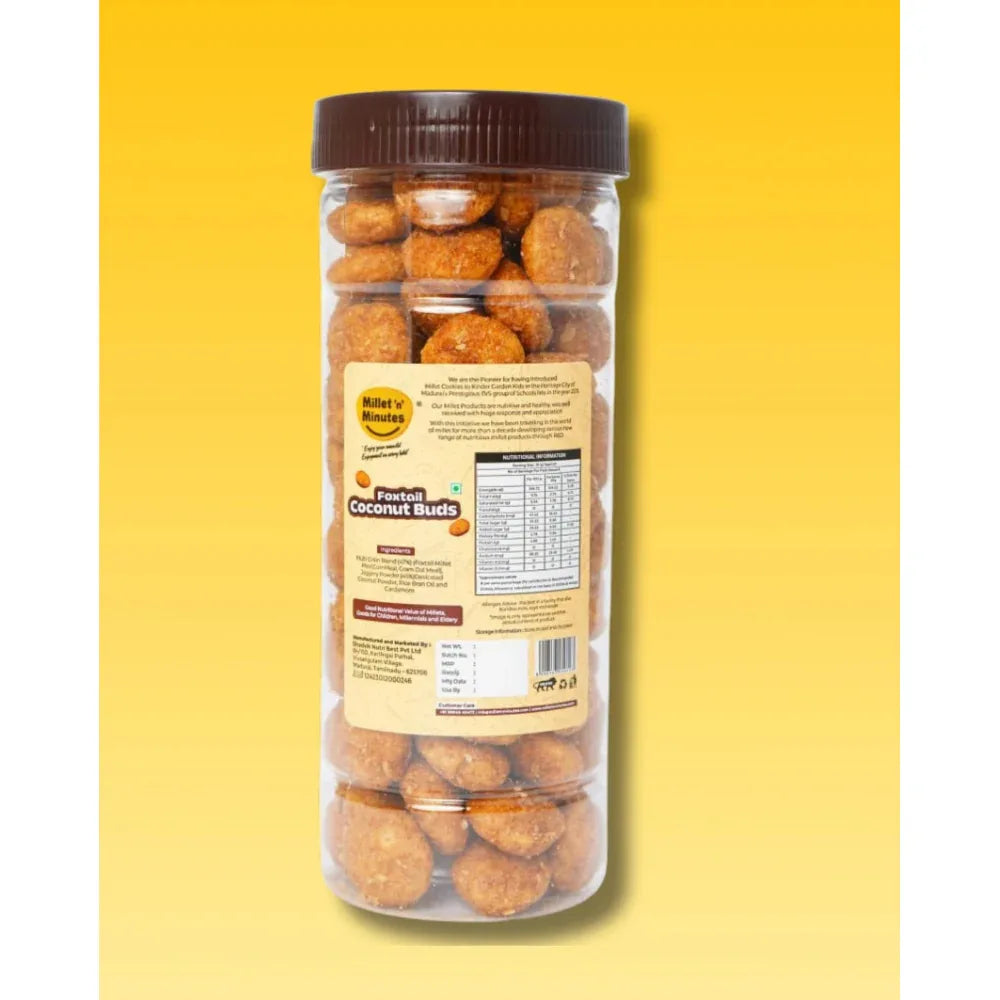 Millet 'n' Minutes Foxtail Millet Coconut Buds - 80 g (Pack of 2) - Orgoshops