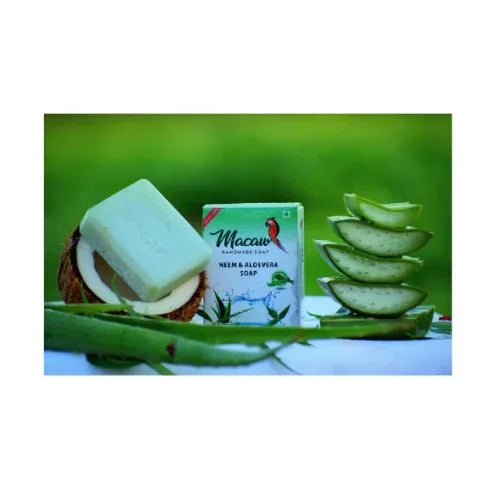 Macaw Herbal Neem and Aloevera and Sandal and Bentonite Soap - 300g (Pack of 3) - Orgoshops