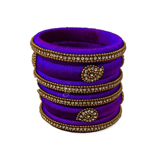Purple Silk Thread Necklace Set - Orgoshops