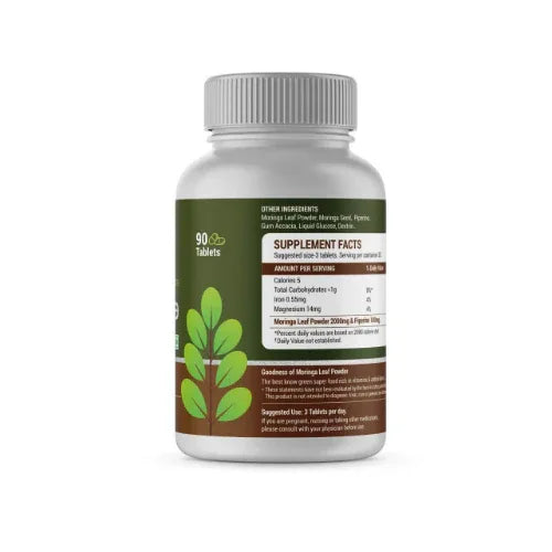 Genius Herbs Moringa vitta tablets - 100 Tablets (1000mg) - Orgoshops