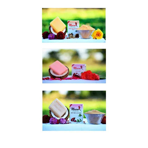 Macaw Herbal Sandal and Rose and Bentonite Soap - 300g (Pack of 3) - Orgoshops