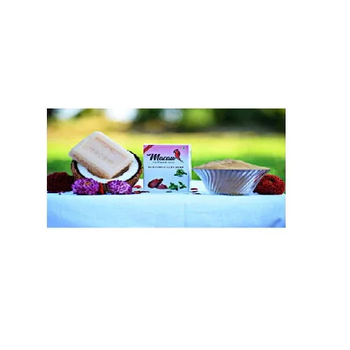 Macaw Herbal Sandal and Rose and Bentonite Soap - 300g (Pack of 3) - Orgoshops