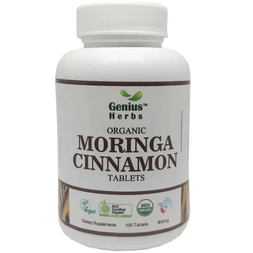 Genius Herbs Organic Moringa Tablets - 100 Tablets (900mg) - Orgoshops