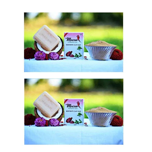 Macaw Herbal Bentonite Clay Soap - 100g (Pack of 2) - Orgoshops
