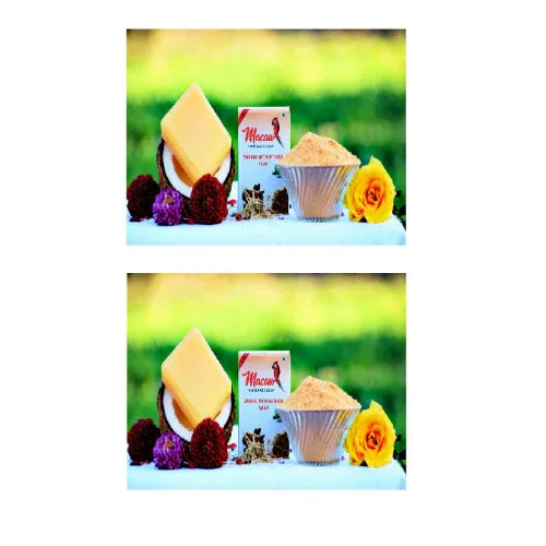 Macaw Herbal Sandal with Vetiver Soap - 100g (Pack of 2) - Orgoshops