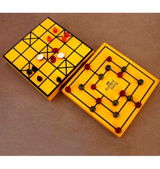 Ashta Chamma and Daadi Wooden Board - 2 in 1 Yellow