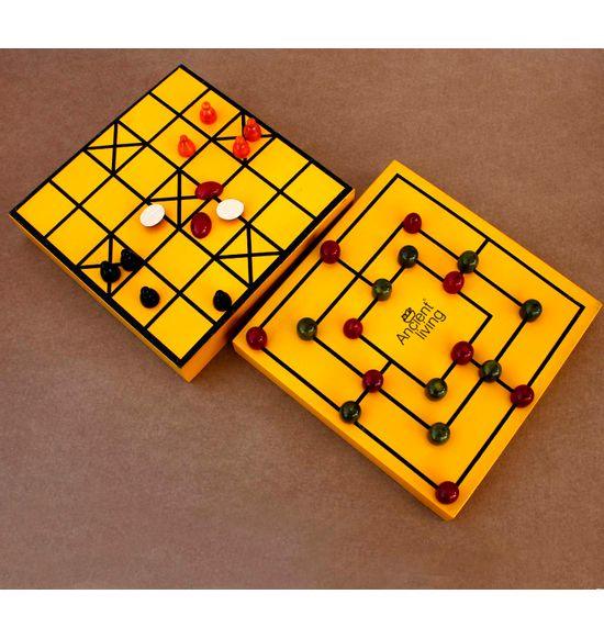 Ashta Chamma and Daadi Wooden Board - 2 in 1 Yellow - Orgoshops