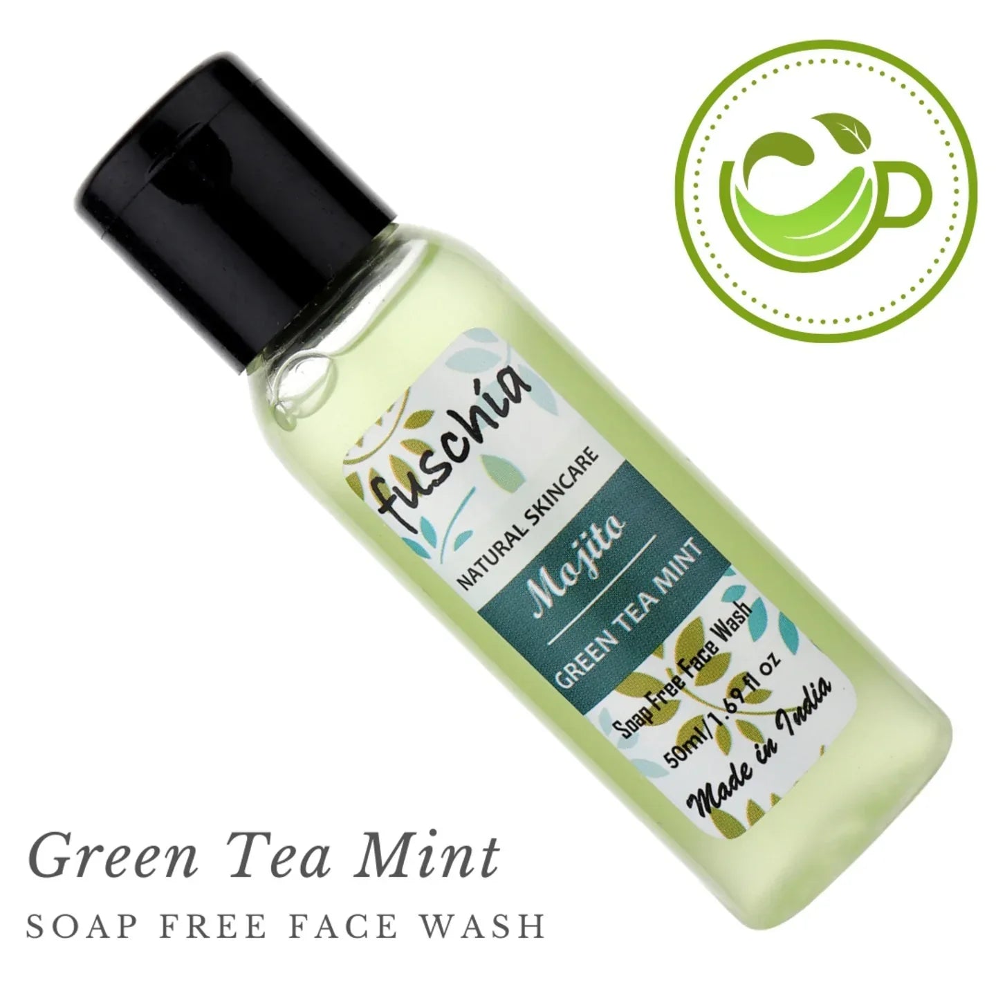 Fuschia Mojito Green Tea Mint Soap Free Face Wash - 50g - Orgoshops