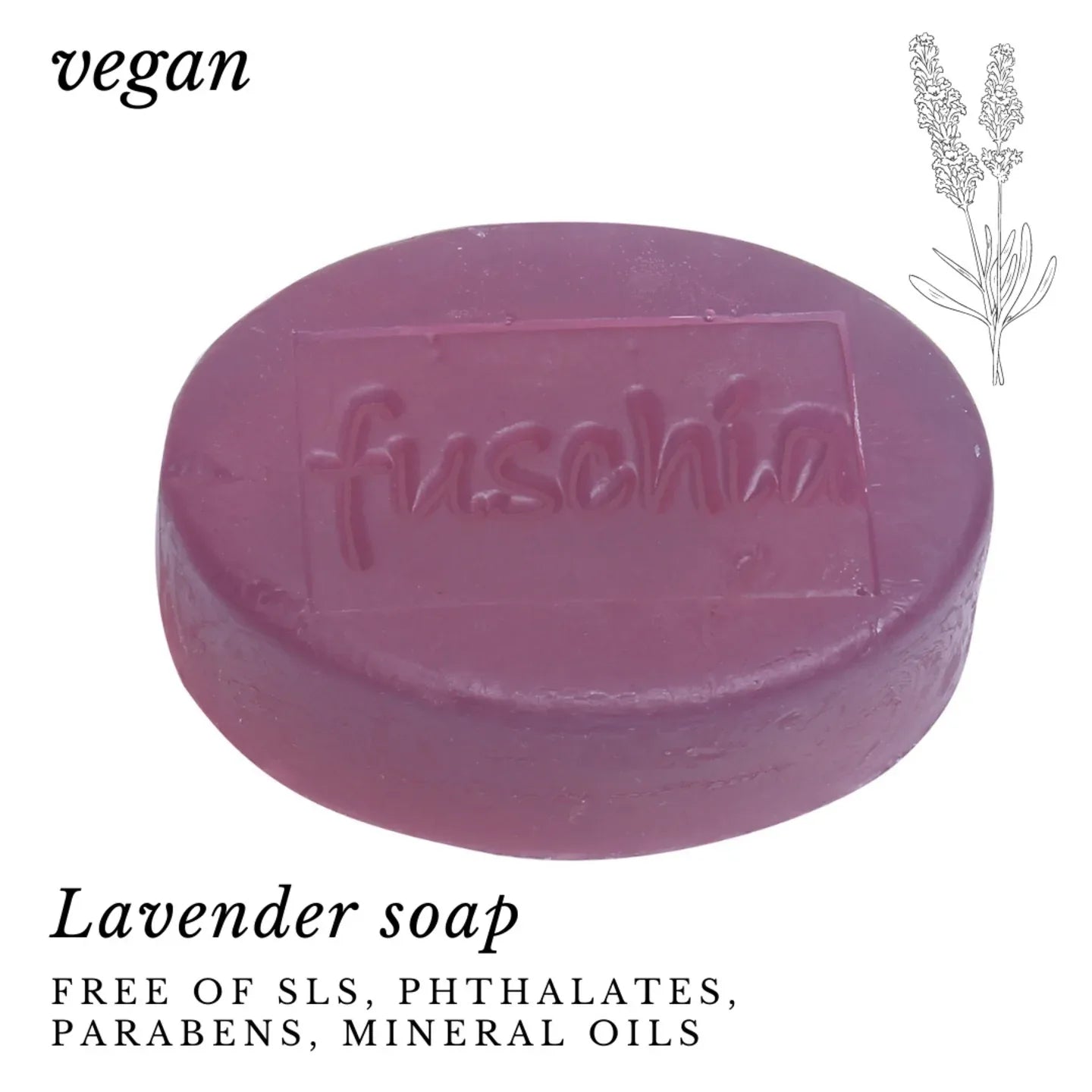Fuschia - Lavender Natural Handmade Glycerine Soap - 100g - Orgoshops
