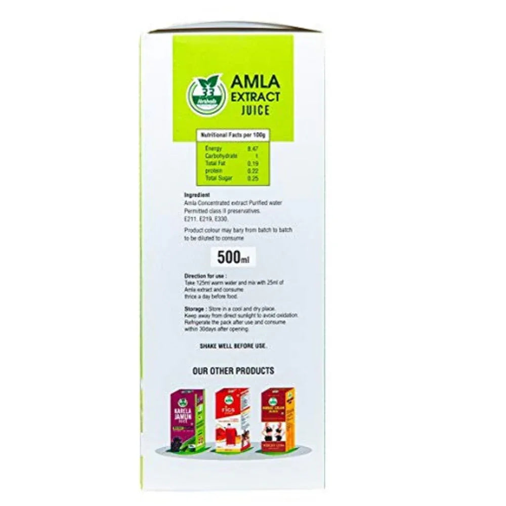 33 Herbals Wild Amla Juice( Nelli Charu) - 500 ml - Orgoshops