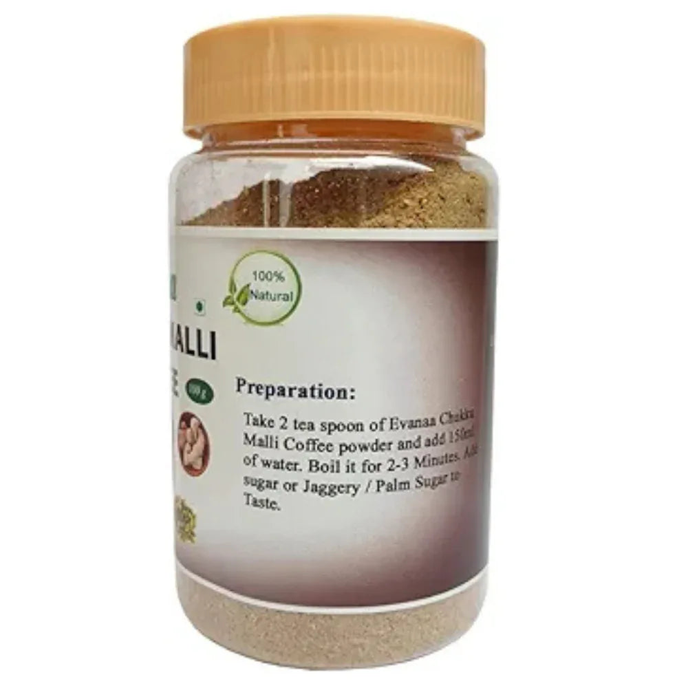 Evanaa Chukku Malli Coffee | Sukku Malli Kappi | Sonti Coffee | Traditional South Indian Flavor | Dry Ginger Herbal Drink with Herbs & Spices | For Cough, Cold, Sore Throat - 100g - (Pack of 2) - Orgoshops