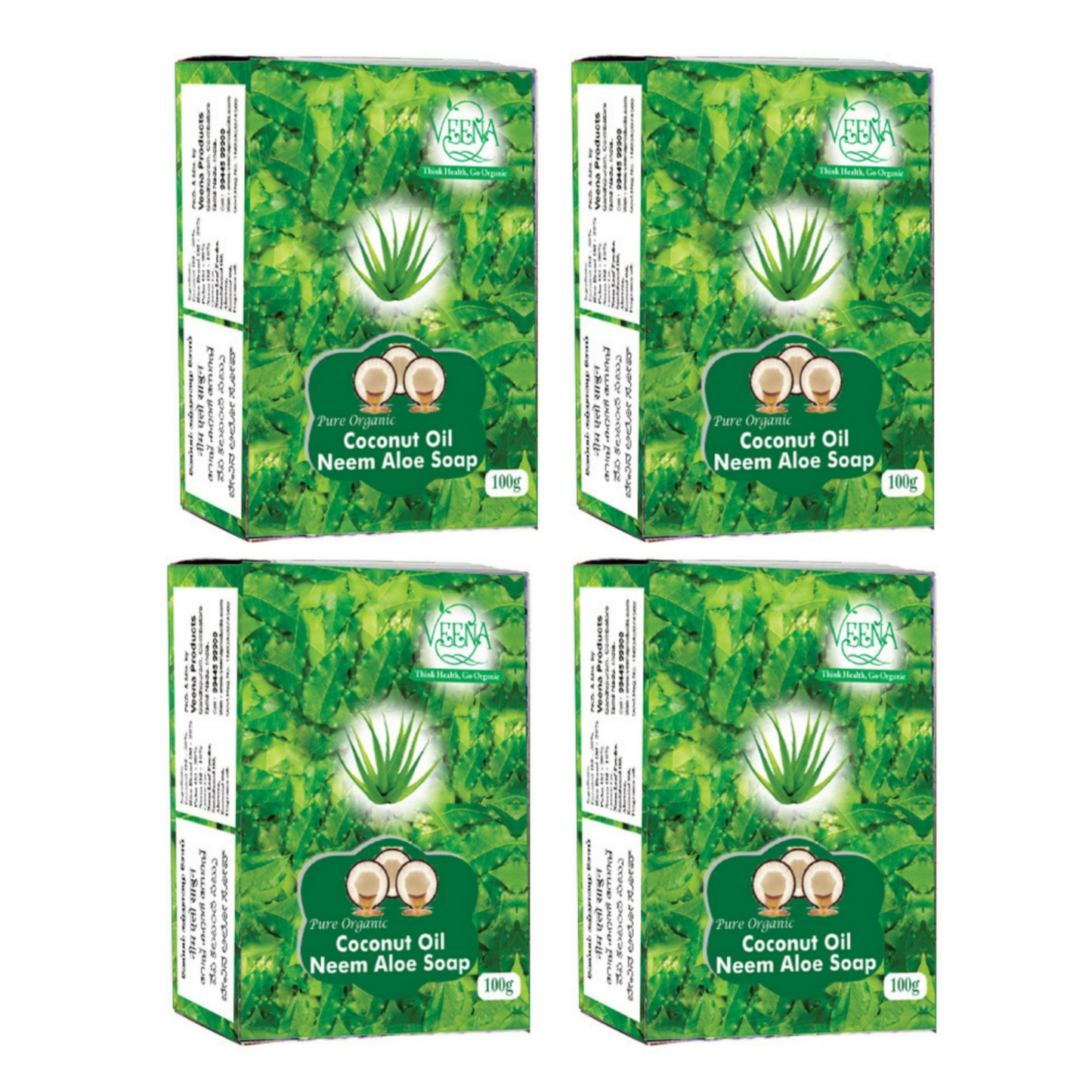 Veena Neem Aloe Soap - 100 g ( Pack of 4 )